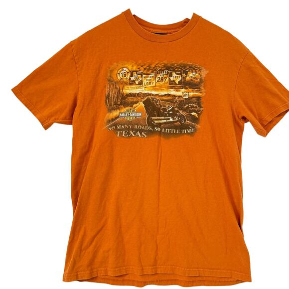 Harley Davidson Motorcycles Texas Barnet T Shirt Sz L Graphic Biker Rebel Grunge - Picture 1 of 6
